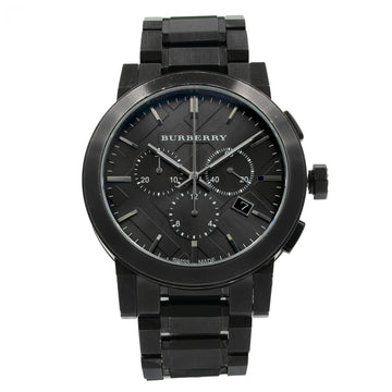 BURBERRY Chronograph Dark Grey Dial Black Ion-plated Men's Watch BU9354